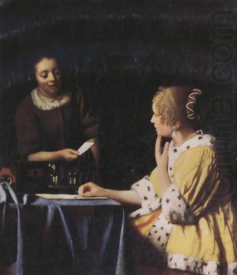 Jan Vermeer Misterss and Maid (mk30) china oil painting image